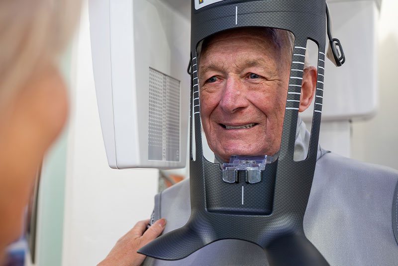 man during cbct scan